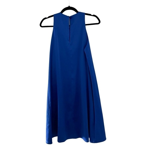 NWT CALVIN KLEIN Cobalt Blue Sleeveless Ruffled Sheath Mini Dress Sz 6 - Picture 3 of 6